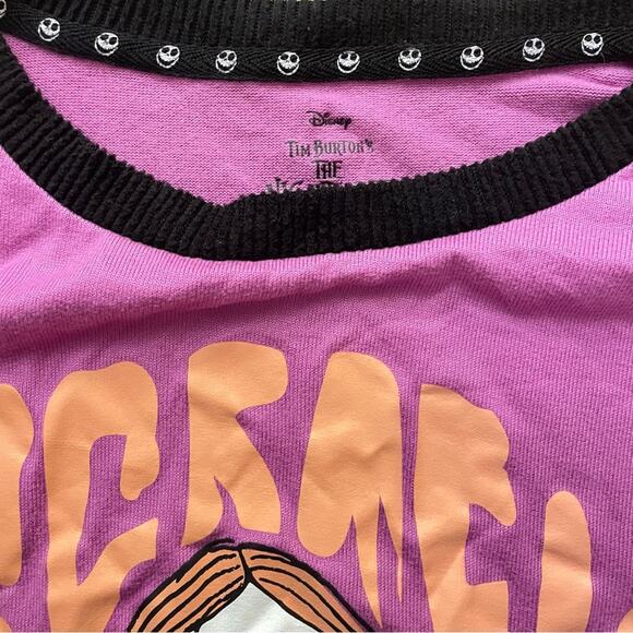 Sally The Nightmare Before Christmas Scream Queen purple pajama shirt top M B23 - Picture 5 of 7